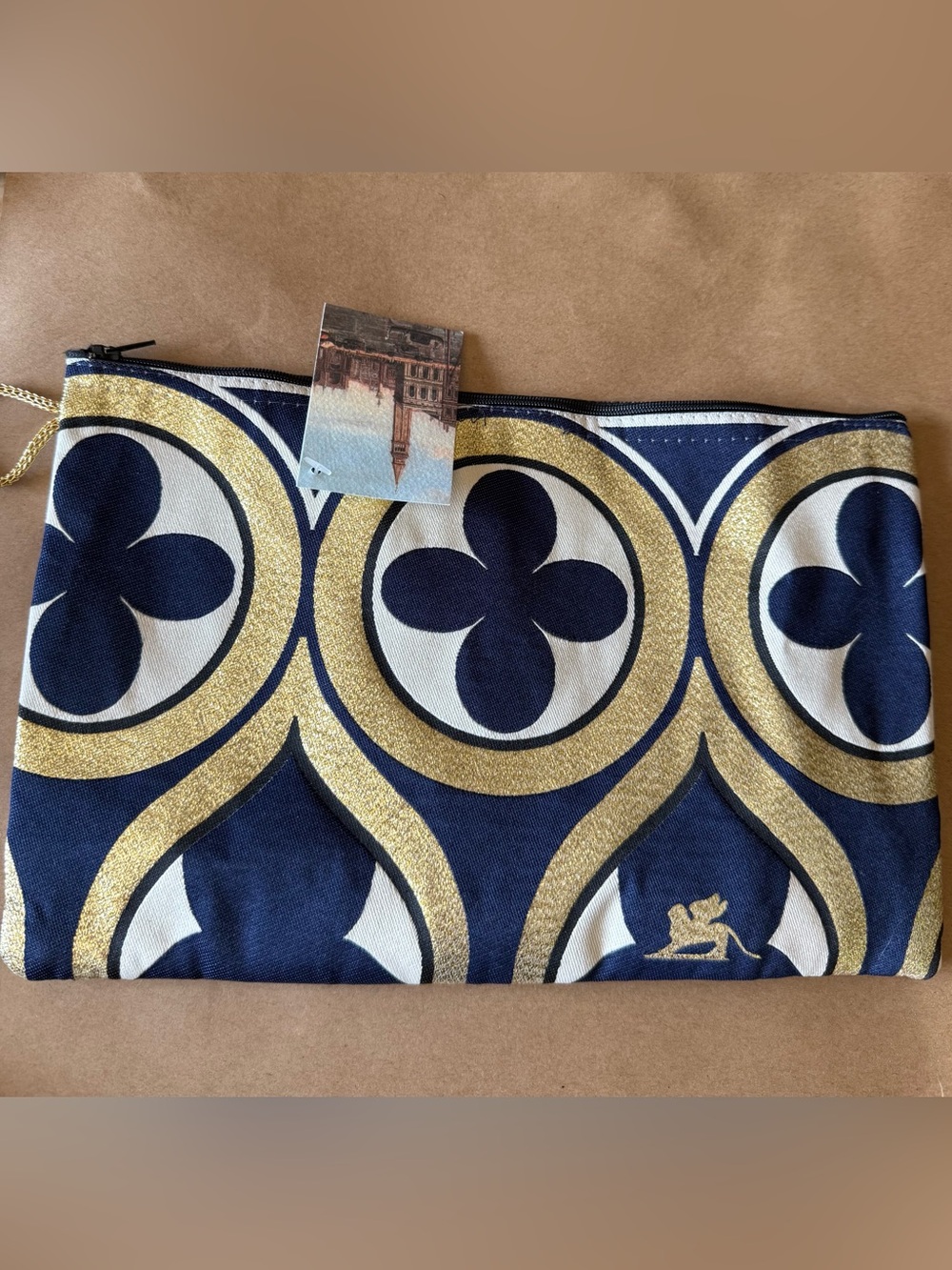 Italian Navy & Gold Decorative Pouch